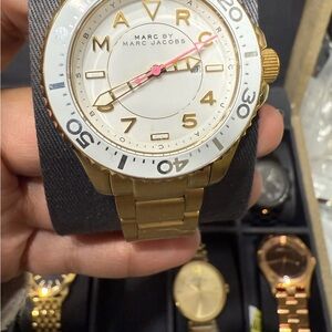 Marc Jacobs Gold and White Dive Watch